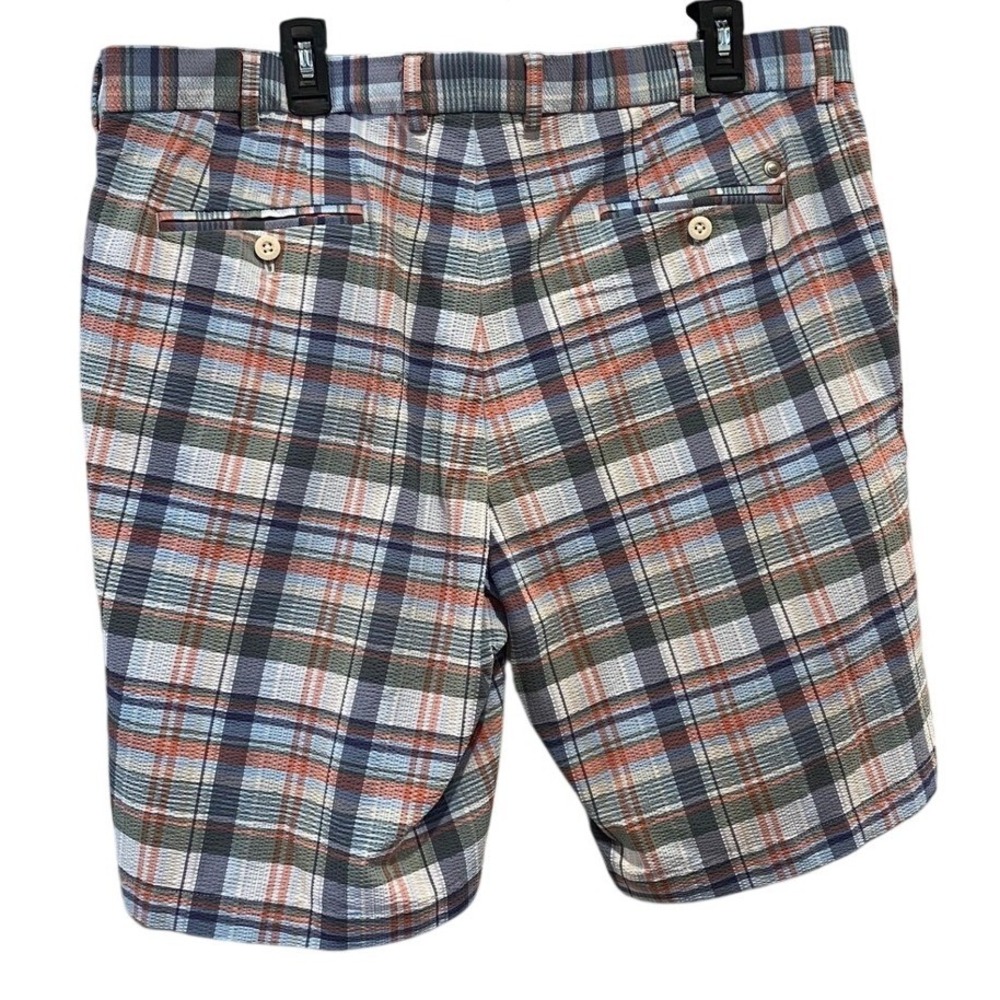 Peter Millar Crown Crafted Plaid Golf Shorts Mens Size 38 Seersucker Textured - Picture 6 of 8